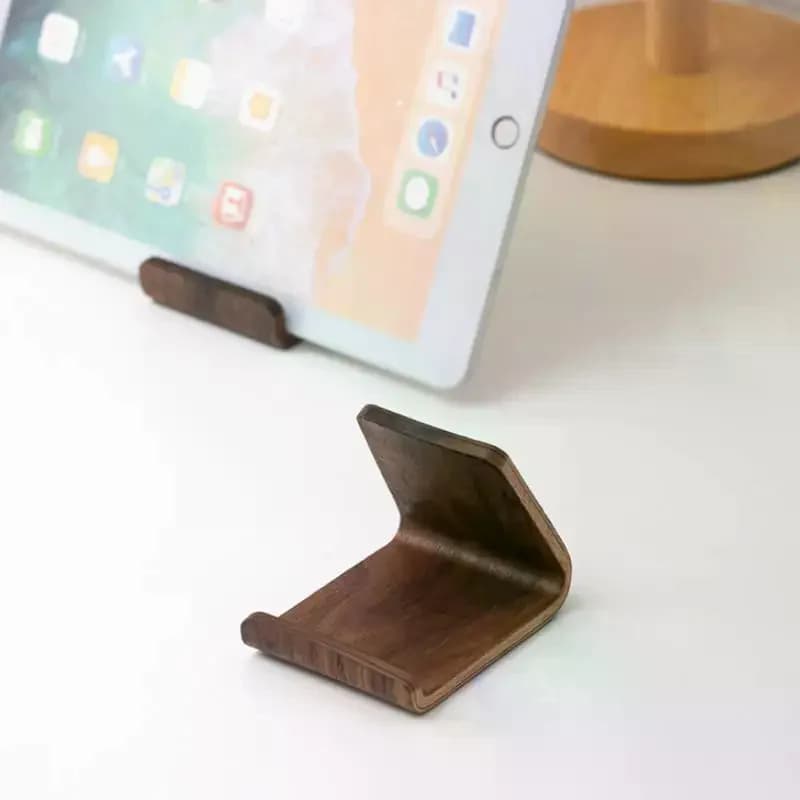 Supporto per Telefono in Legno di Noce Creativo per Ufficio e Casa, Espositore Multifunzionale per Biglietti da Visita da Scrivania