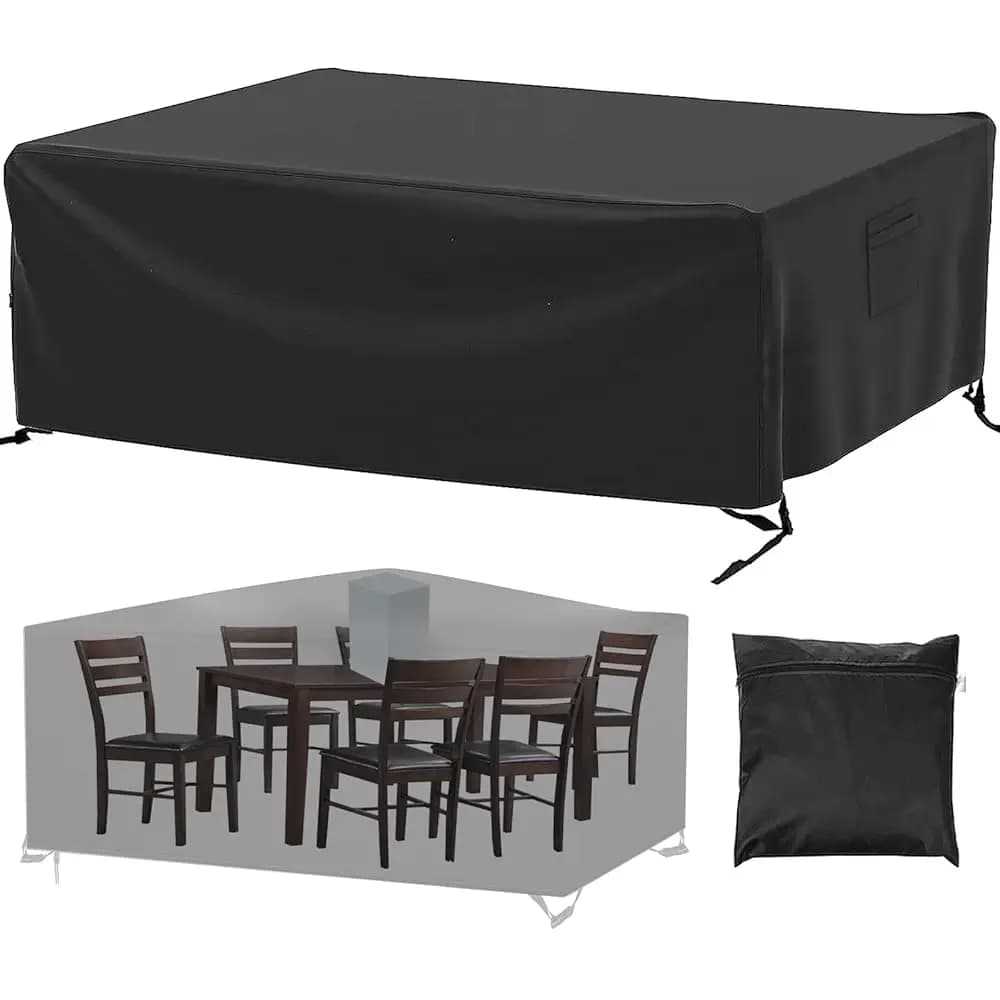 Coperture Impermeabili per Mobili da Giardino, Coperture Antistrappo per Set di Mobili da Esterno, Tavolo e Sedie, Antivento e Anti-UV