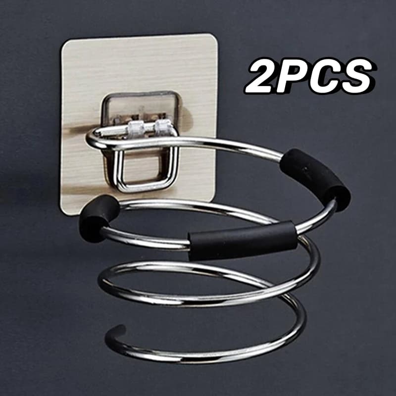 Bathroom Hair Dryer Holder Free Punching Hair Care Tools Holder Adhesive Wall Mount Barber Salon Tools Bathroom Storage