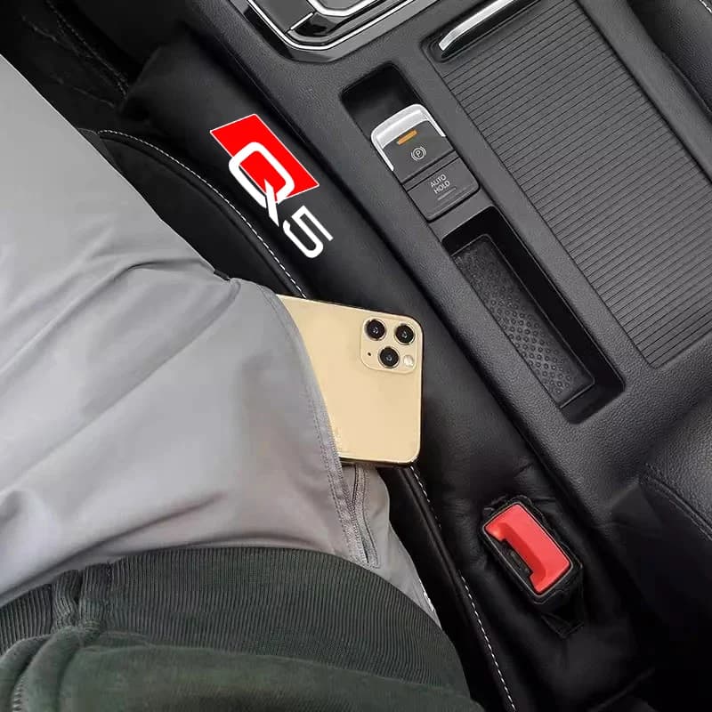 2Pcs Senior sense PU Leather Car Seat Gap Filler Universal Anti-Drop Seat Console Organizer Pad For Audi Q5 Car Accessorie