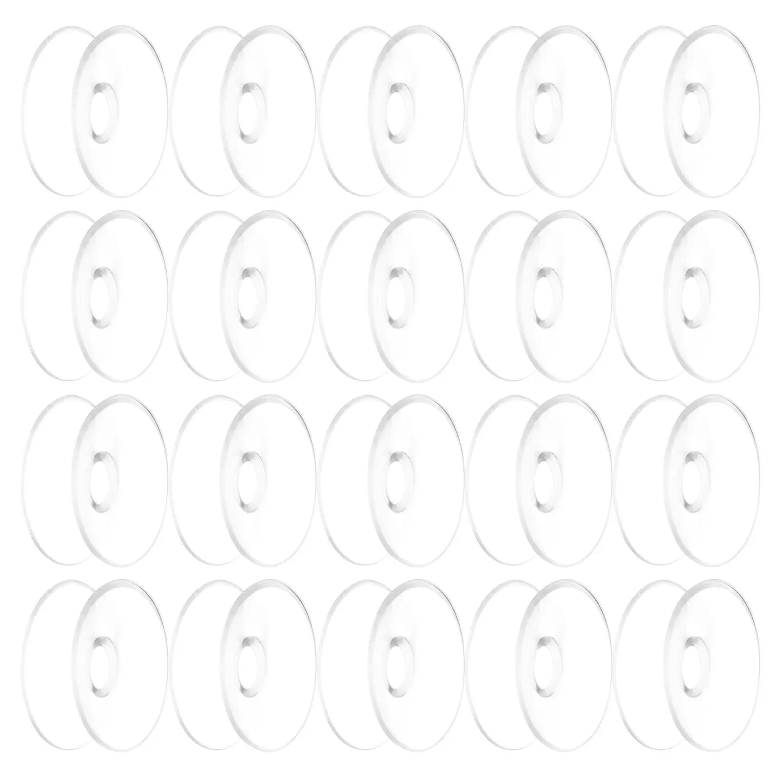 24Pcs Double Sided Suction Cups Clear PVC Sucker Pads for Bathroom Kitchen Window Door Wall Heavy Duty Organizer Hooks