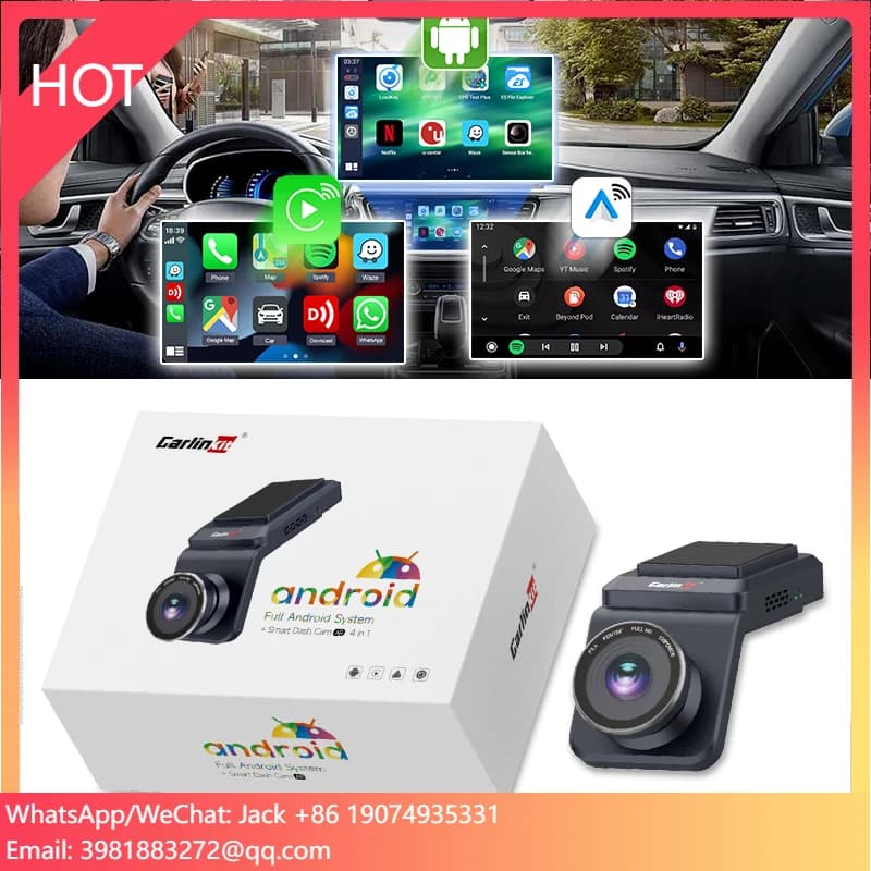 Carlinkit 128GB 1080P Car Dash Cam Dvr Android Car New System Android Wireless Carplay Adapter with YouTube Driving Registration