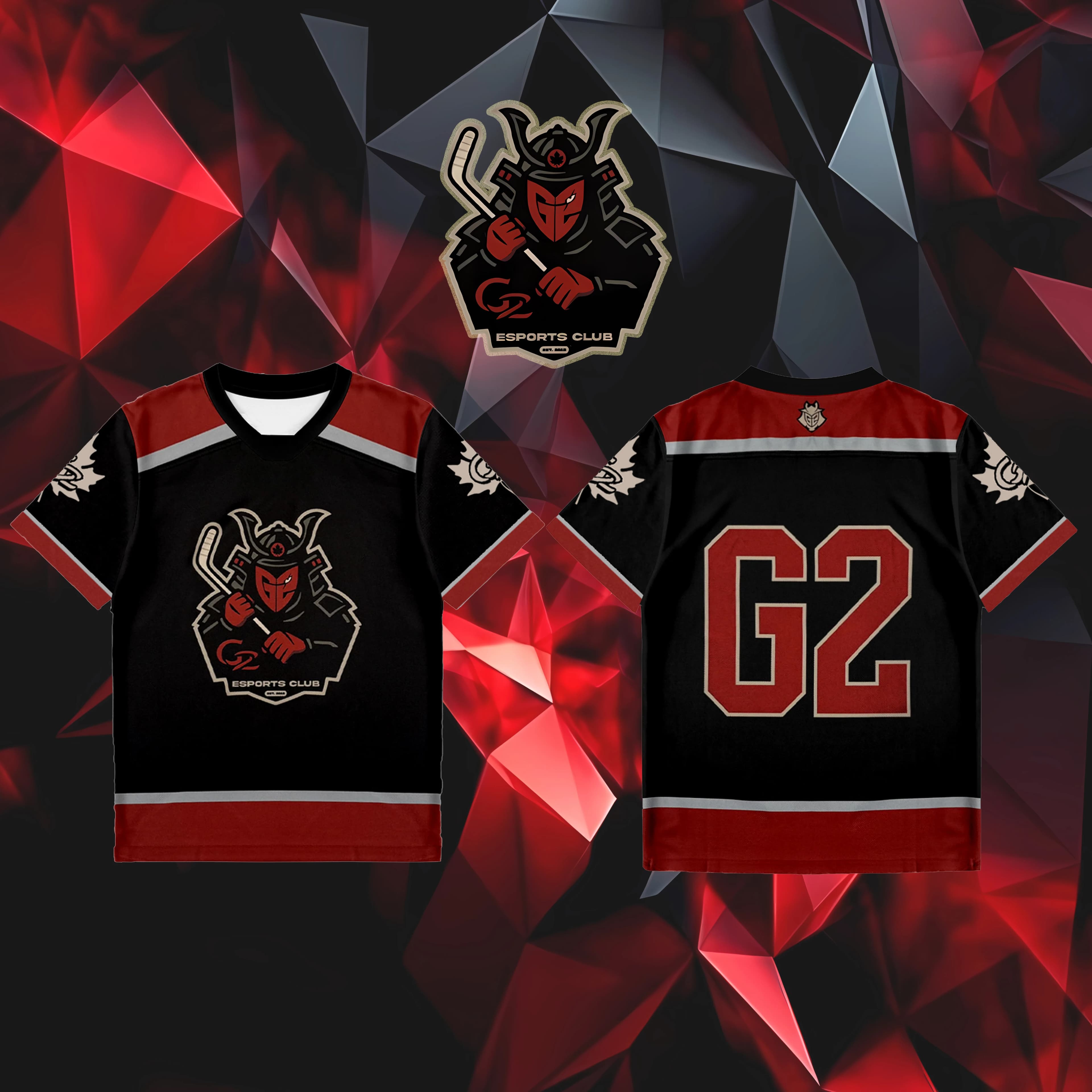 G2 Esports Club Nuove maglie da hockey su ghiaccio T-shirt estive stampate alla moda Uniformi a maniche corte traspiranti per giovani da uomo e da donna