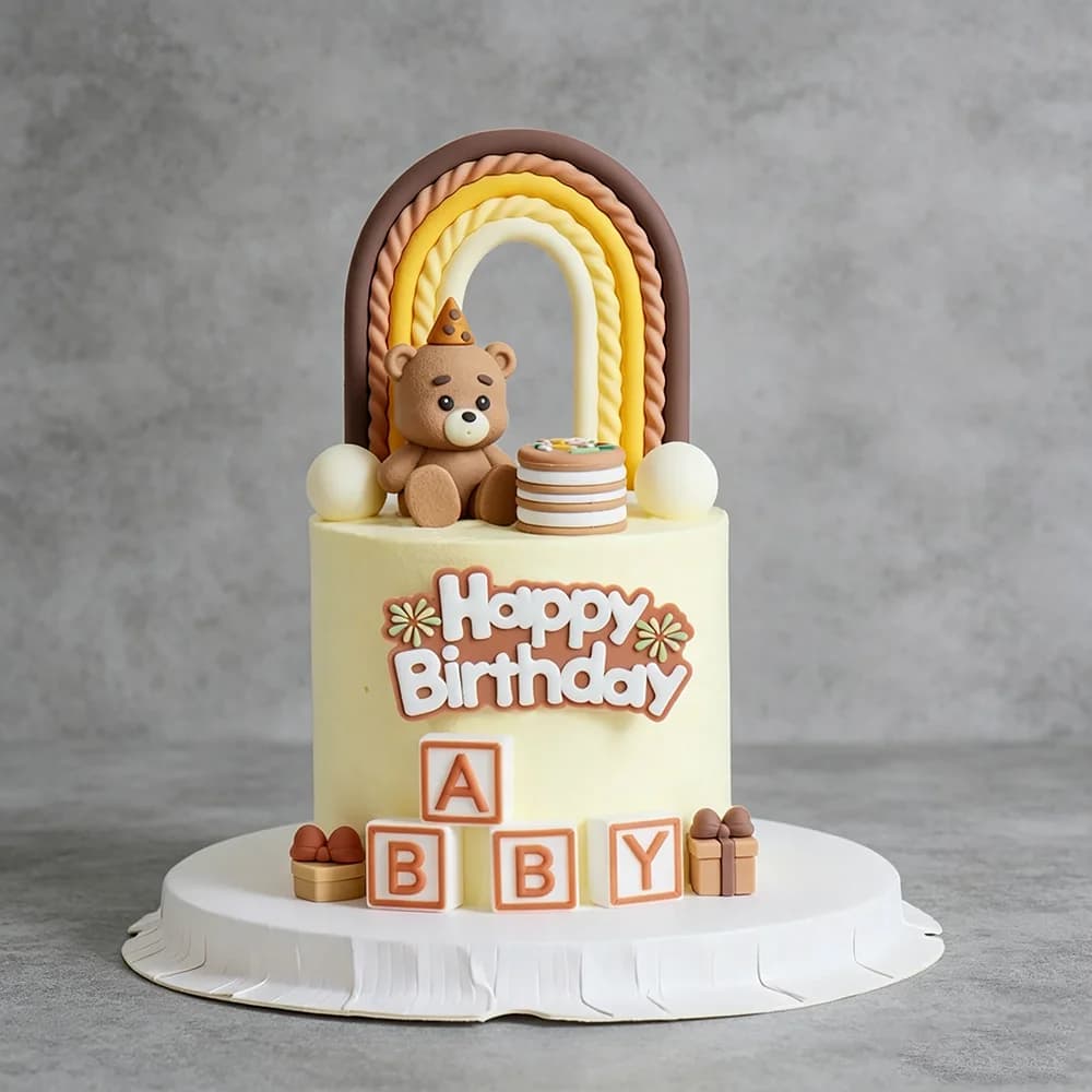 Lovely Bear Shaped Cake Topper Creative Candle Blowing Design Figurine Adorable Decor Accessories for Infant Party Scene Layout