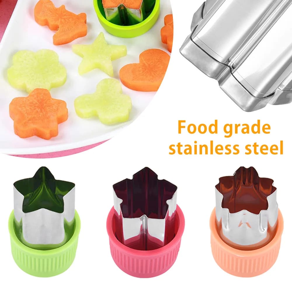 Vegtable Cutter Shapes Set Mini Cookie Cutter Fruit Pastry Cookies Stamps Mold Stainless Steel Baking Tools DIY Kitchen Tool