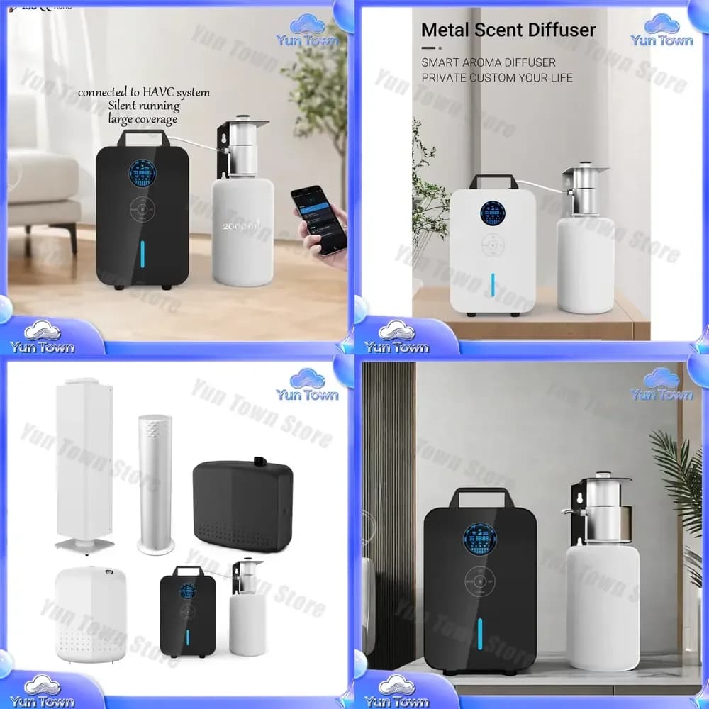 for Wisekleen Plug Metal Aroma Diffuser for APP Control Air Freshener Dispenser for Home Office 2000ml Ultrasonic Essential