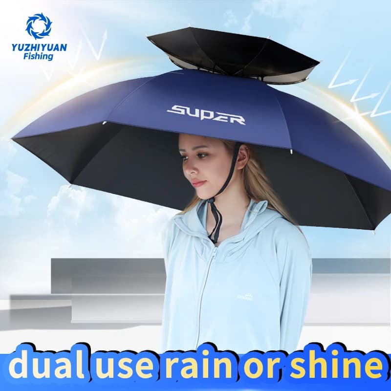 YUZHIYUAN Portable Foldable Umbrella UPF Hat 50+ UV Protection Hand-Free Umbrellas Fishing umbrella for garden fishing