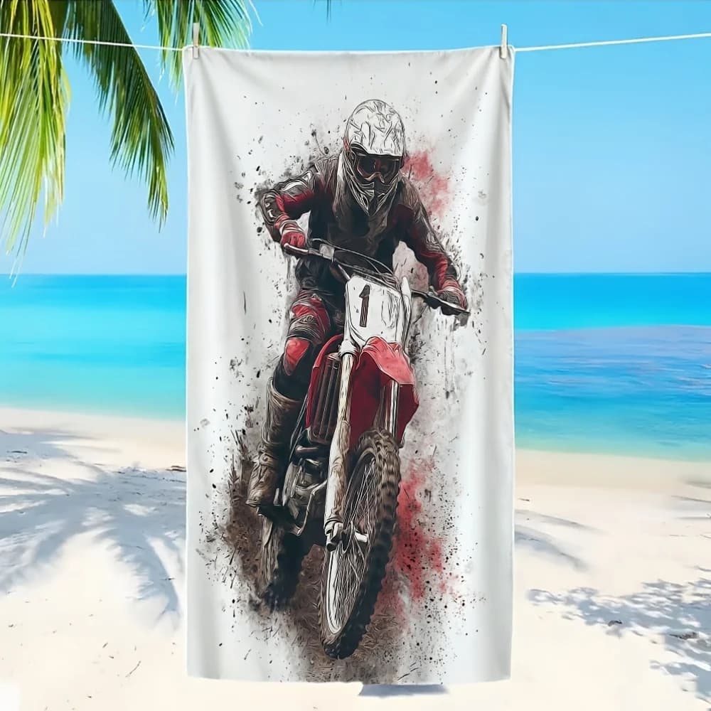 Grande Telo Mare Asciugatura Rapida in Microfibra Morbido Assorbente Leggero per Yoga Piscina Viaggi Motocross Stampa Regalo 90x180cm