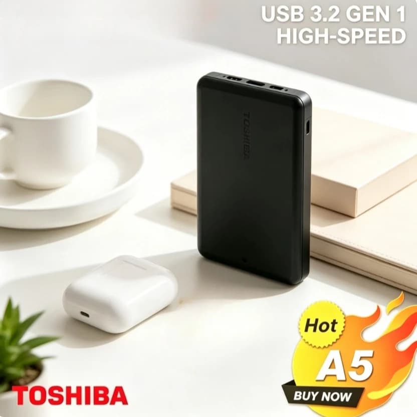 Toshiba A5 2PCS Portable External Hard Drive High Speed Storage HDD For Mac Windows PC Laptop Data Backup