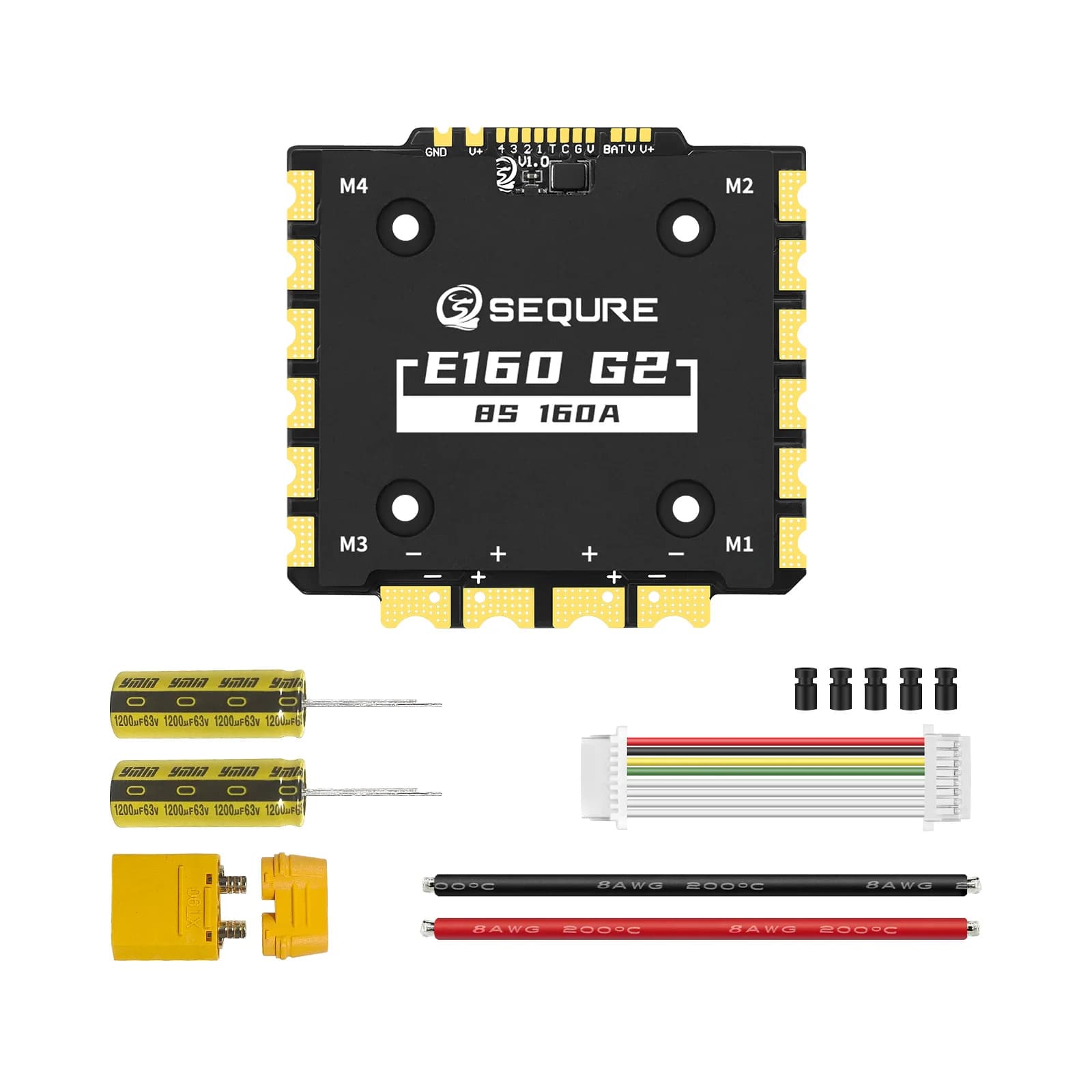 SEQURE E130 G2 & E160 G2 4-12S 130A|160A 4IN1 ESC with AM32 or BLHeli_32 Firmware for FPV Drones Racing