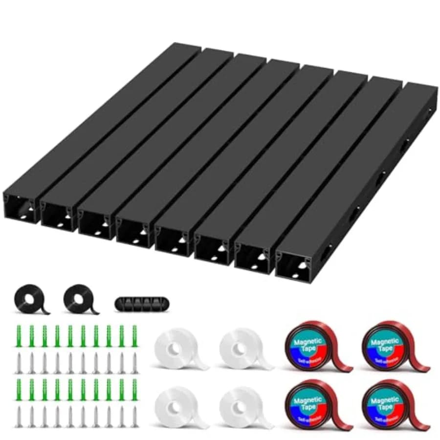 Cavo Magnetico per Gestione Cavi Sotto Scrivania - Kit Organizzatore Cavi con Foro Grande e Design Migliorato per Nascondere il Cavo del Computer