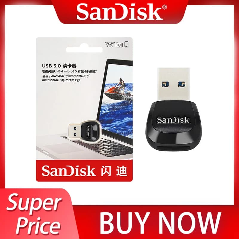 100% Original SanDisk MobileMate USB3.0 B531 Reader USB-A Micro SDHC SDXC Memory Cards mini Reader Transfer Speed Up to 170MB/s