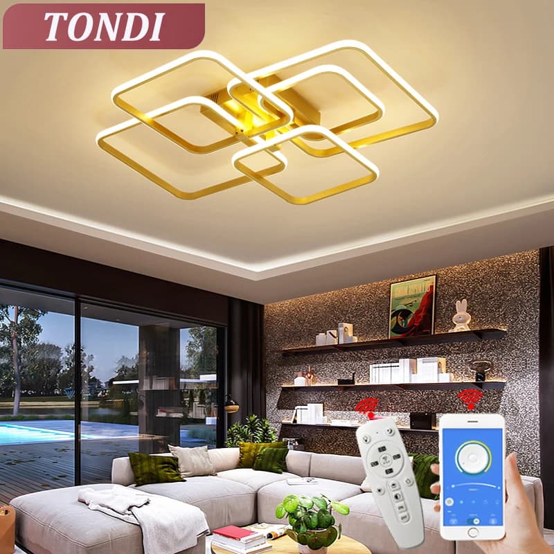 TONDI New Modern LED plafoniera per soggiorno camera da letto studio lampadario a soffitto 90-260V apparecchi di illuminazione domestica