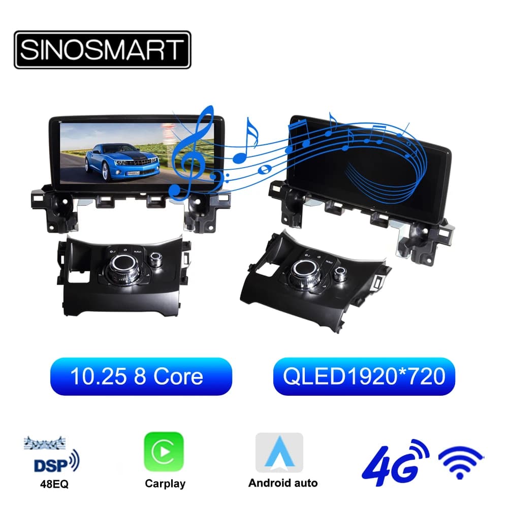 SINOSMART 10.25" Android QLED Multimedia Screen for Mazda CX-5 CX5 2017–2021 | CarPlay | DSP 48EQ | BOSE Supported | LHD/RHD