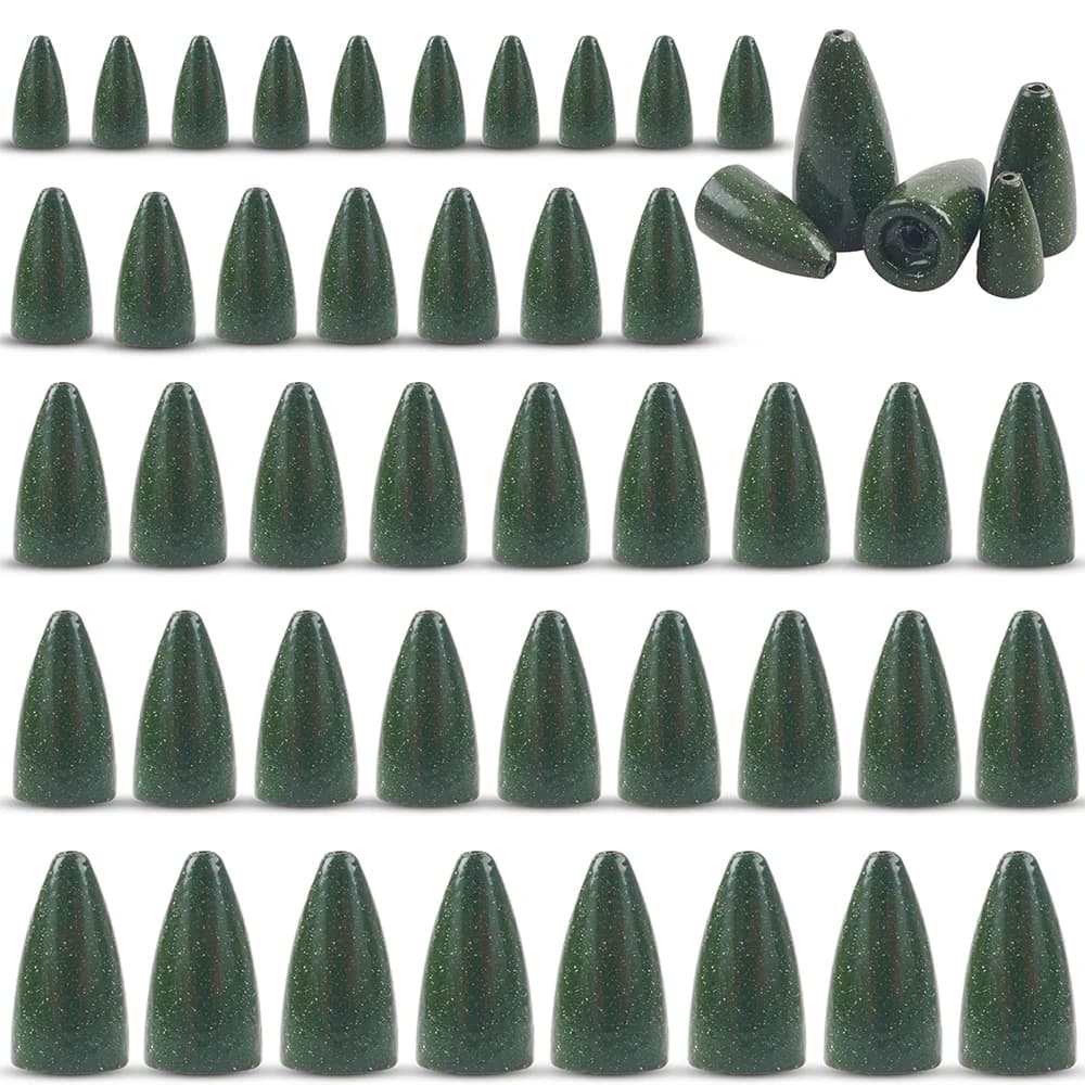 30 pieces fishing weights zavorra fishing ball weights worm endless anti-slip poplar paintings for bass fishing Texas Rigs Carolina Rigs