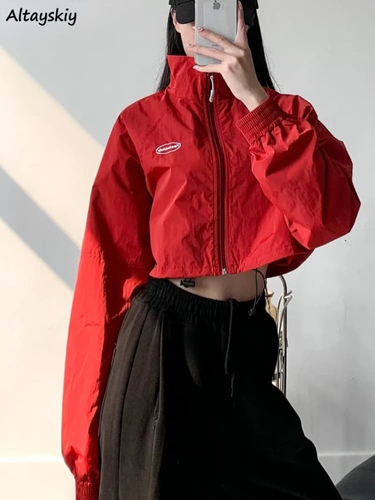 Giacche Donna Classico Semplice All-match Streetwear Tempo libero Attraente Vacanza Protezione solare Appliques Primavera Ulzzang Popolare