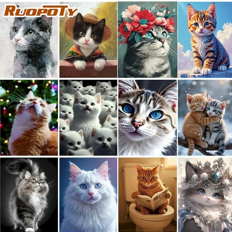 5d Diamond Painting Home Wall Art Decor Decorative Paintings Cat Full Round/Square Paint By Diamonds Wall Decor Diy Making Kits