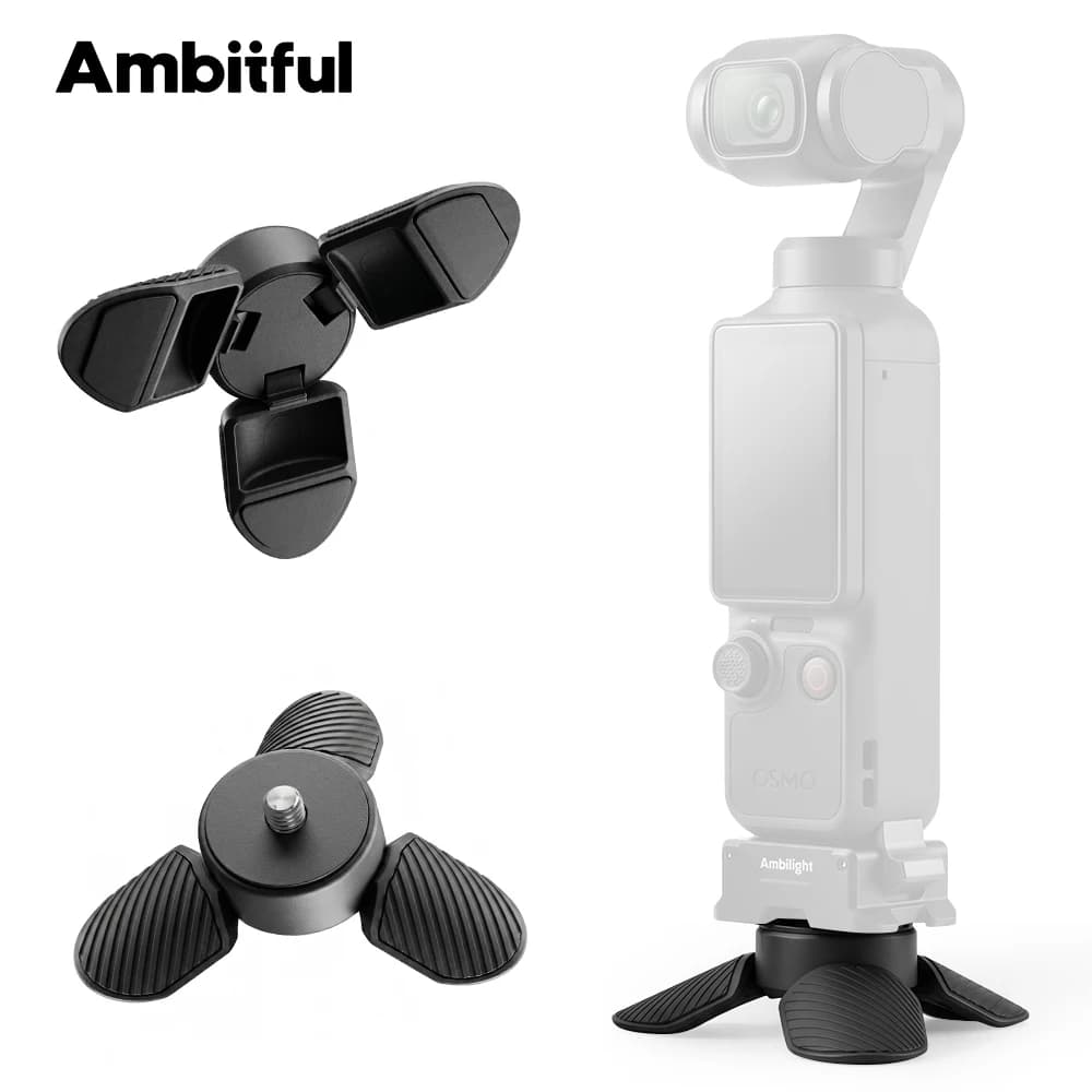 Ambiful Mini Tripod Wide Compatibility Pocket 3/4/Action Camera Handheld Stabiliser for Diverse Devices