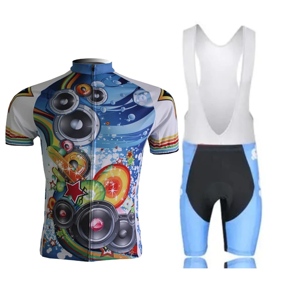 Set maglia da ciclismo per uomo, top da bicicletta estivi a maniche corte con cerniera intera, pantaloncini da ciclismo professionali da uomo, abbigliamento da ciclismo MTB