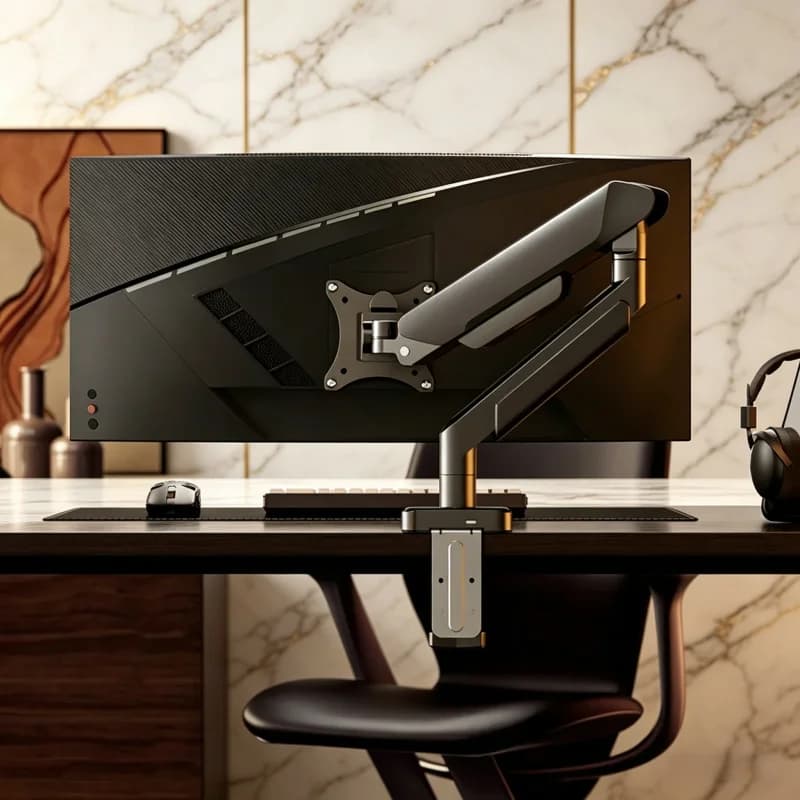Supporto universale per monitor, supporto da scrivania per schermo singolo fino a 32 pollici, 19,8 libbre, supporto regolabile per ufficio