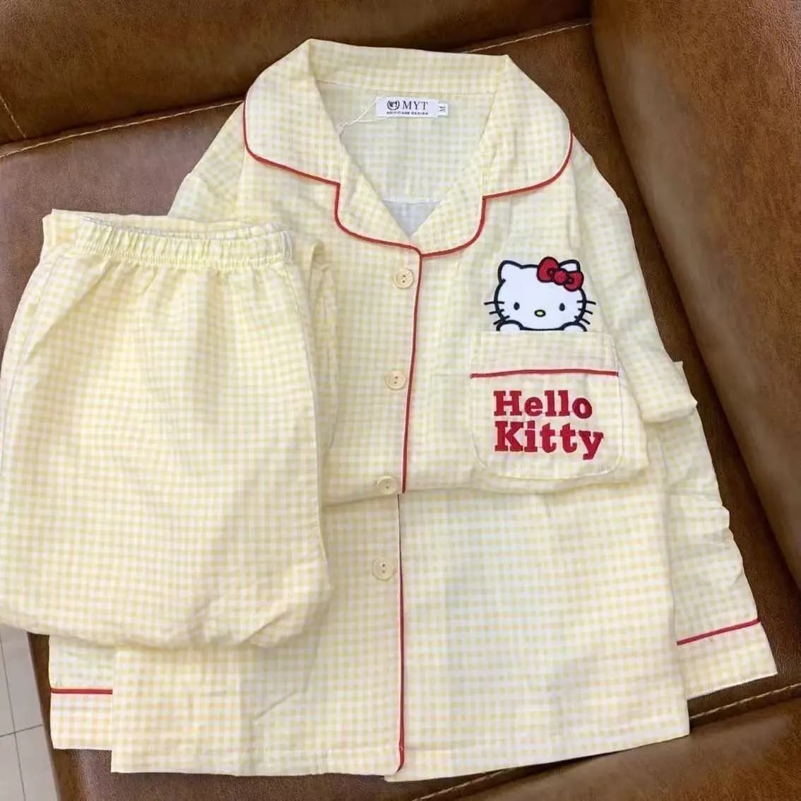 2026 Autumn and Winter Cartoon Kt Cat Pajamas Cute Loose Pajamas Suit Home Clothes Short Clothes Birthday Gift