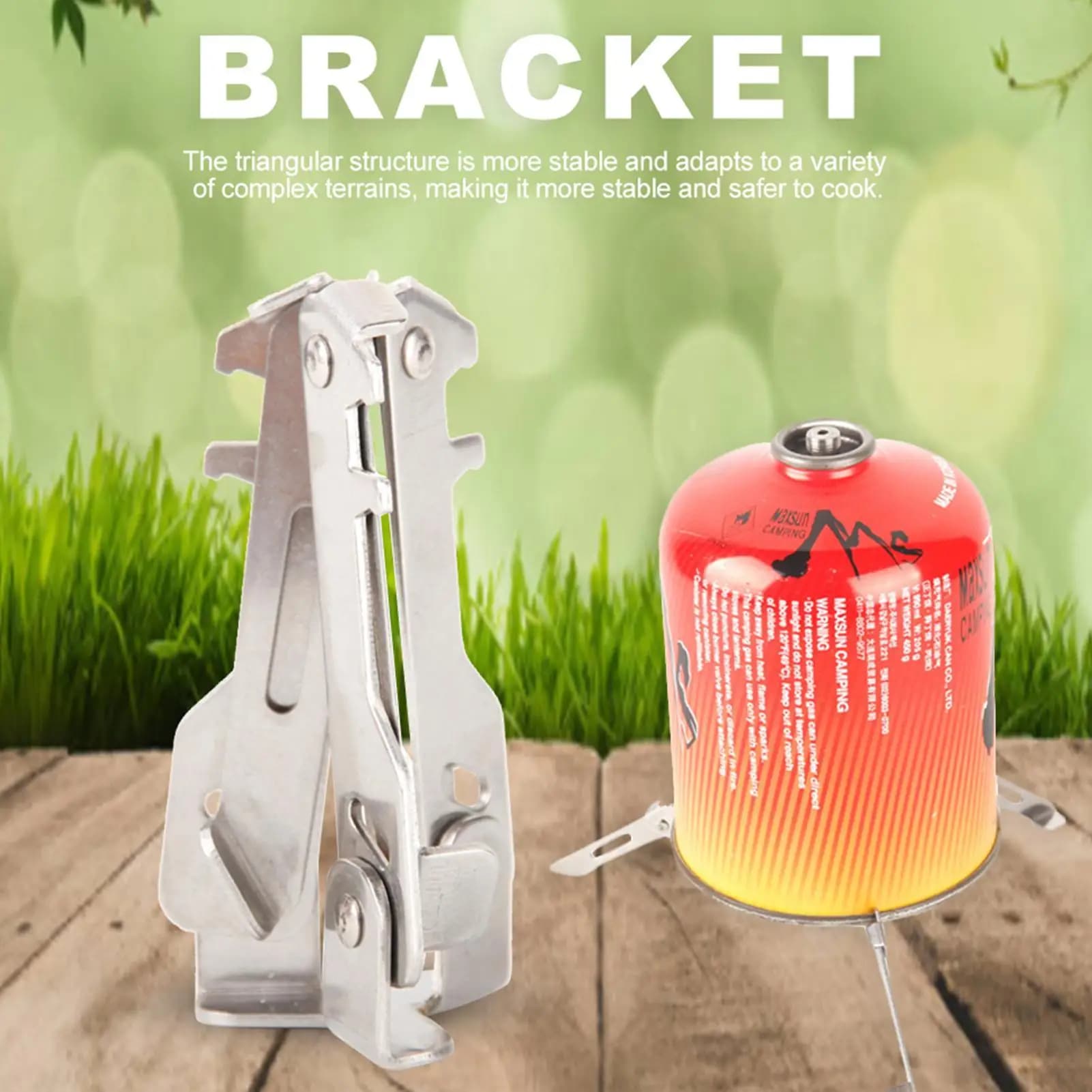 Portable Gas Candle Holder Camping Cooker Bracket Cylinder Bracket Stand Stainless Steel Foldable Tank Stabilizer