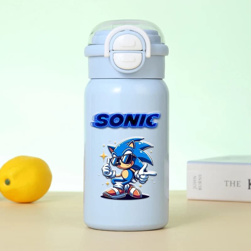 Bottiglia d'acqua serie Sonics da 500 ml con coperchio a molla, tazza termica portatile in acciaio inossidabile, tazza isolata a tenuta stagna, regalo di compleanno