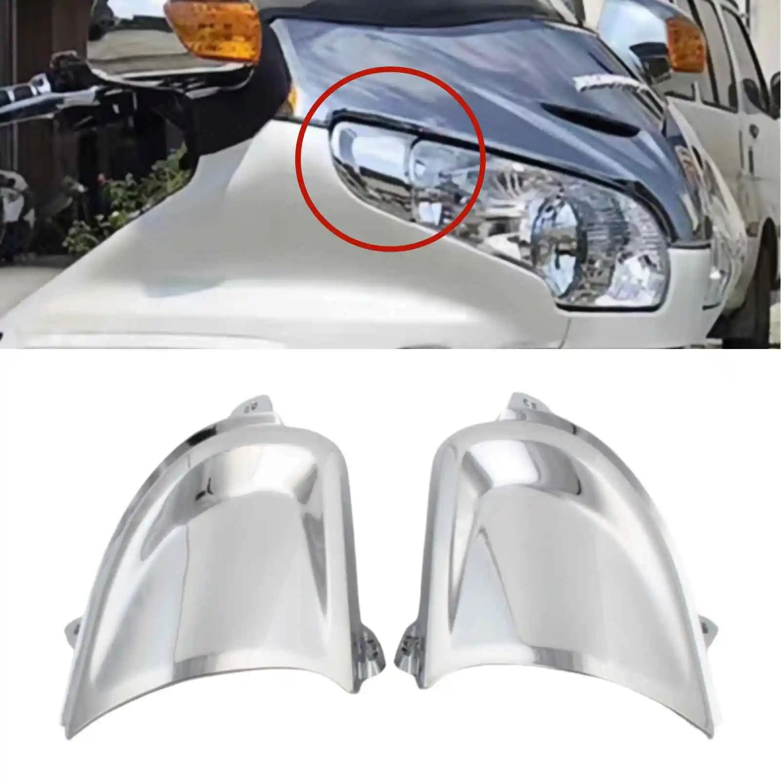 Motorcycle Headlamp Eyebrows Trim Chrome Decoration Accent Covers For Honda GL1800 Gold Wing 2001–2011