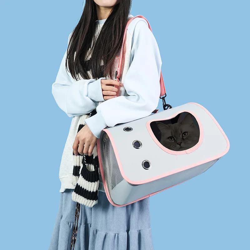 Portable Pet Carrier Backpack for Cats & Dogs, Breathable Anti-Stress Travel Bag - All-Season Outdoor Pet Sling & Carrier