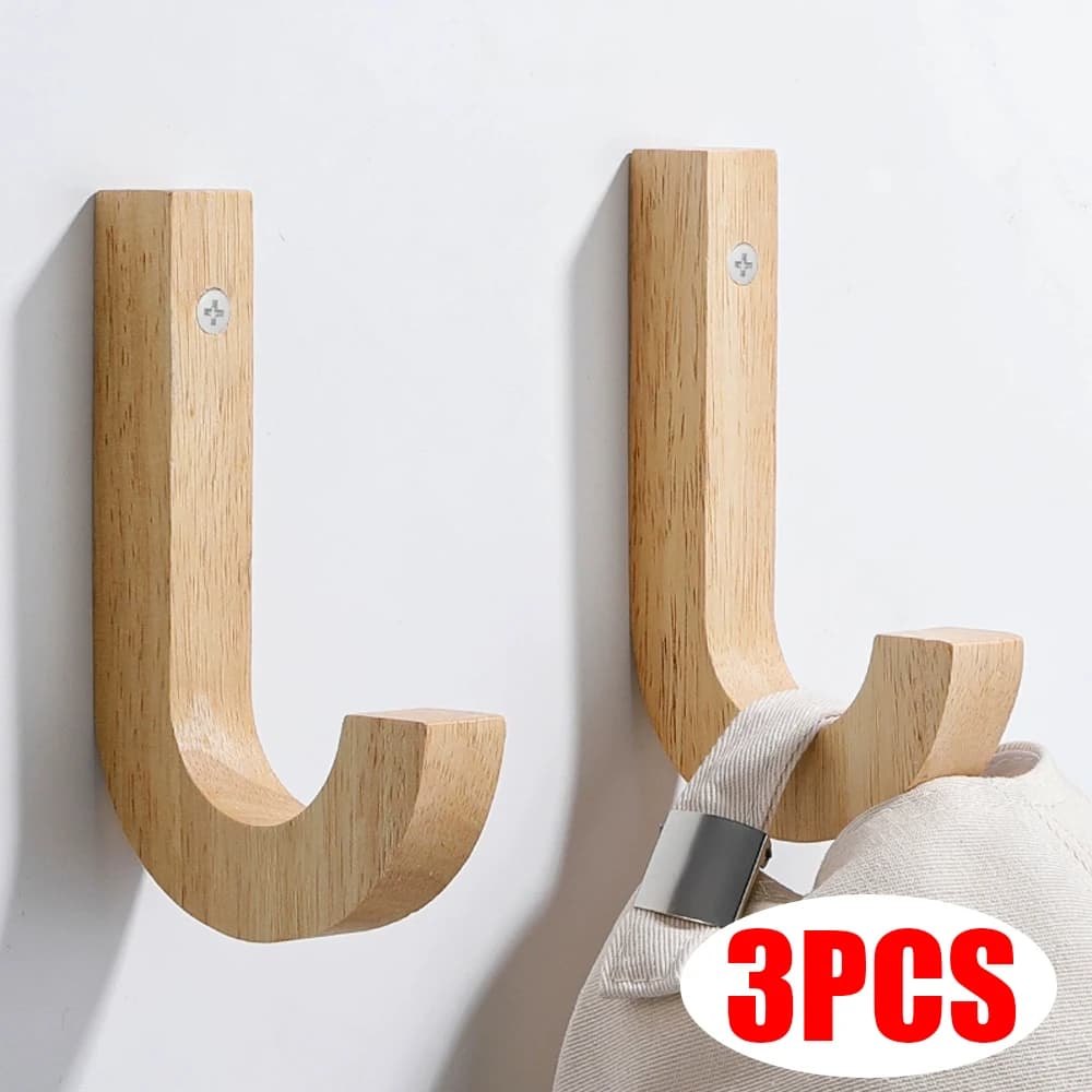 Wood Wall Hooks, Entryway Key Holder,Clothes Hat Scarf Bag Hanger Door Coat Hook,Kitchen Bedroom Organizer Rack Decorative Hook
