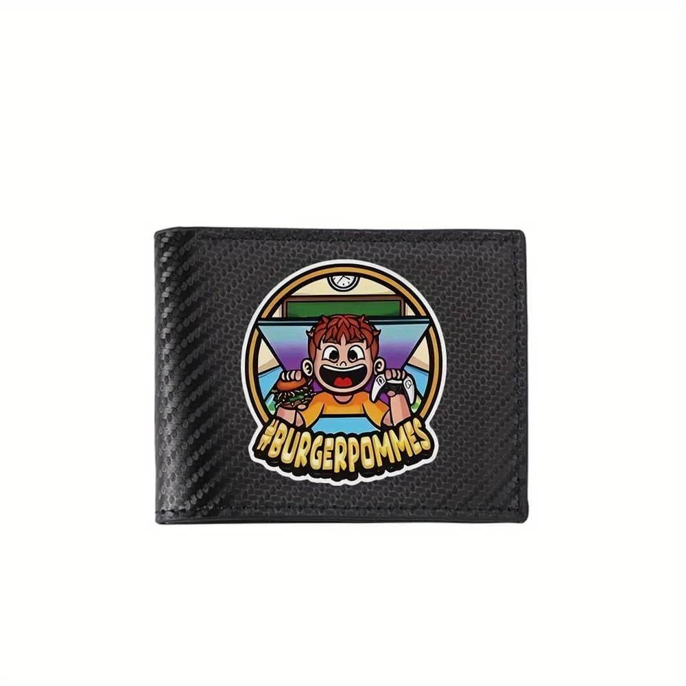 Ragazzo con hamburger e controller Portafogli da uomo Business semplici Design moderno ed elegante con stampa Regali per padre fidanzato Natale