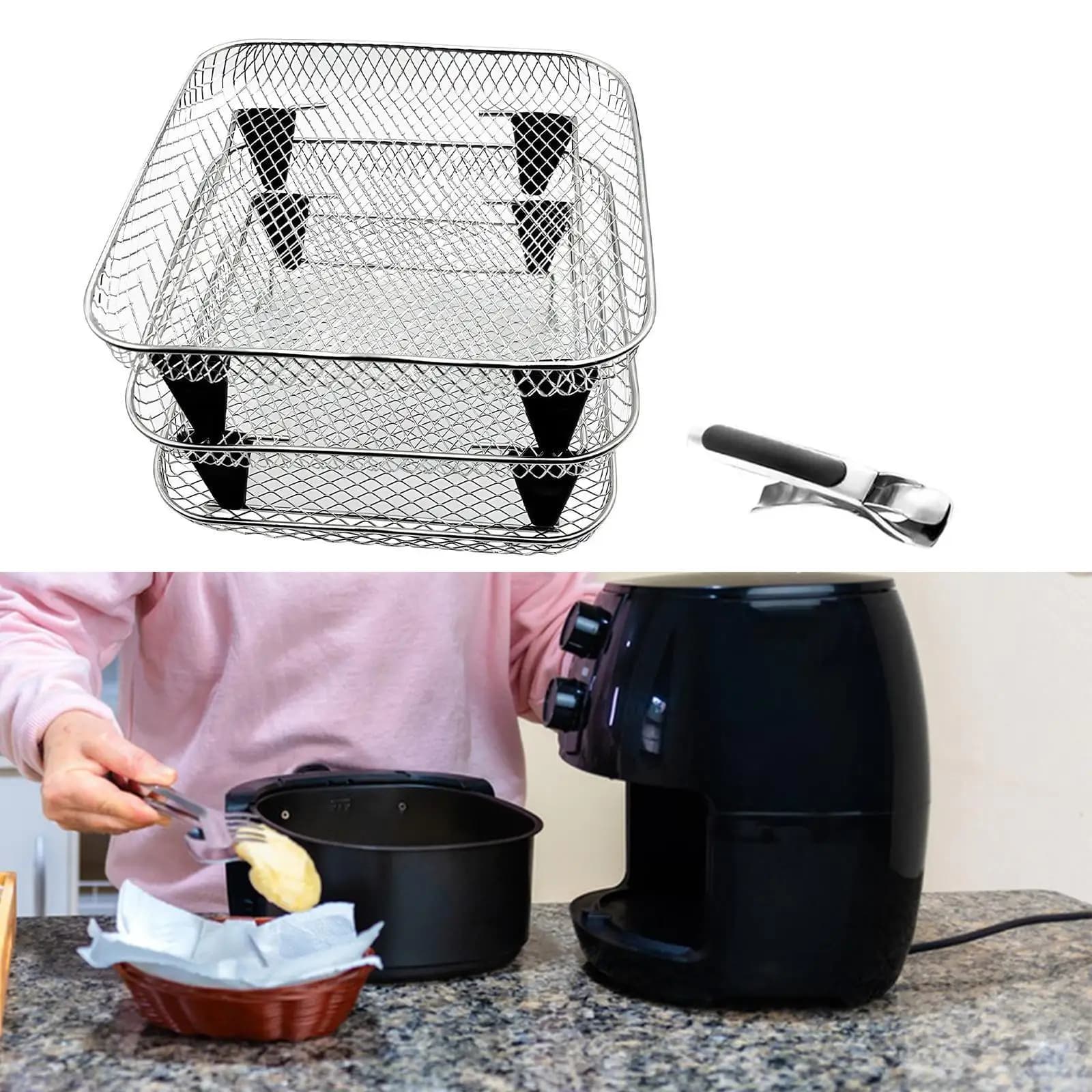 Portable three-layer square air fryer door for restaurant kitchen