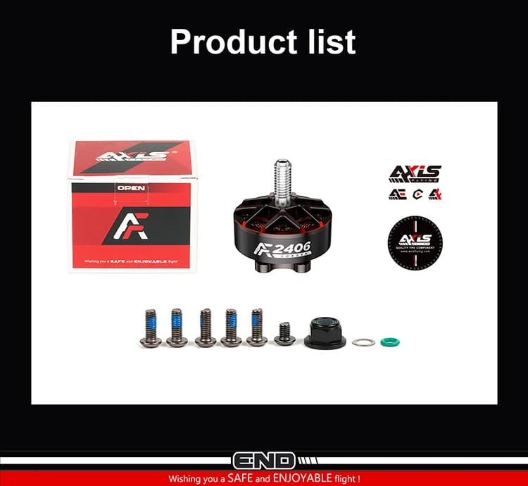 Axisflying AF2406 2080KV 6S Motore DC senza spazzole da 5 pollici per elicottero multirotore Drone RC FPV