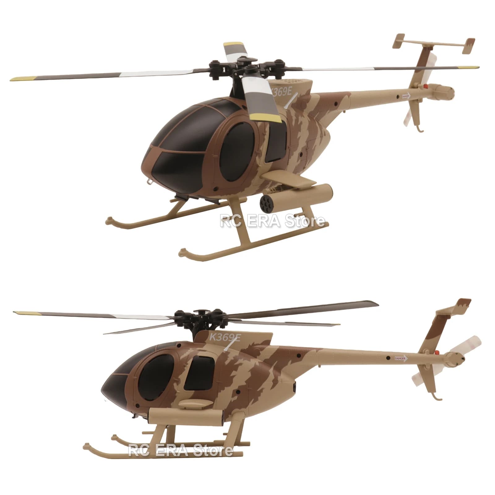 RC ERA C184 MD500 Scala 4CH Flybarless Flusso ottico Giroscopio Stabilizzato RC Elicottero Giocattoli telecomandati - Livrea gialla sabbia