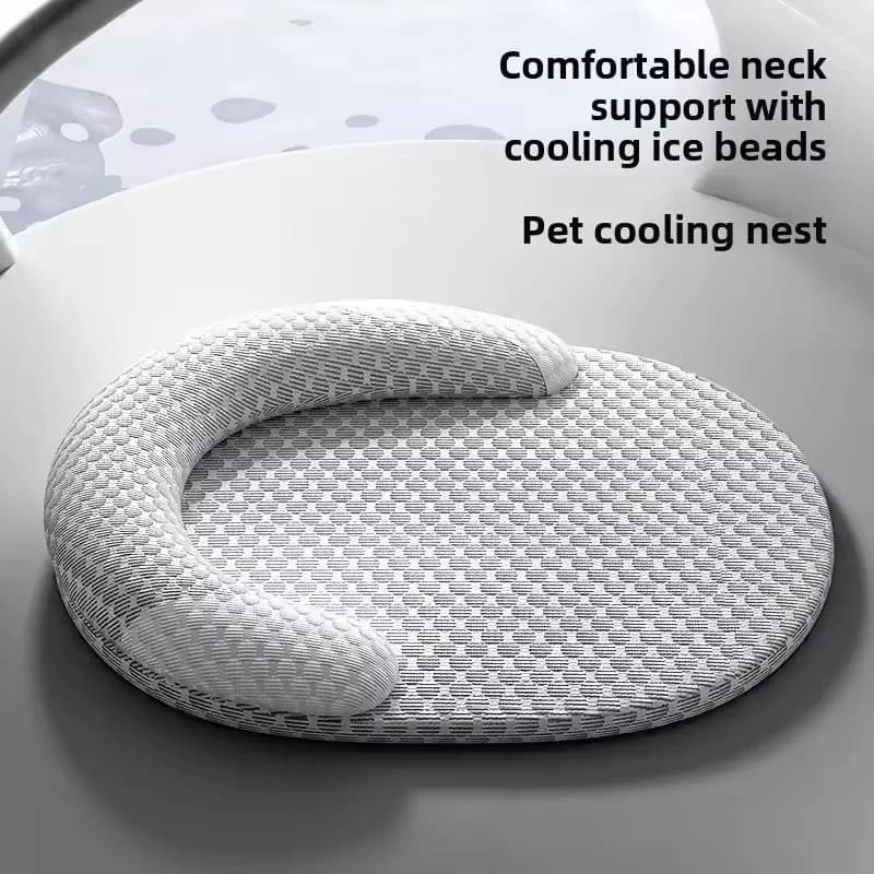 Breathable Cooling Ice Bean Bolster Dog Bed Summer Cushion Universal Four Season Cat Nest Floor Sofa Pet Sleeping Rest Mat