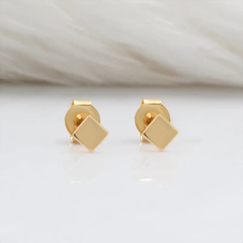 14K Gold Filled Square Stud Earring Tarnish Resistant Jewelry Boho Dainty Earrings Vintage Earrings For Women Waterproof Jewelry