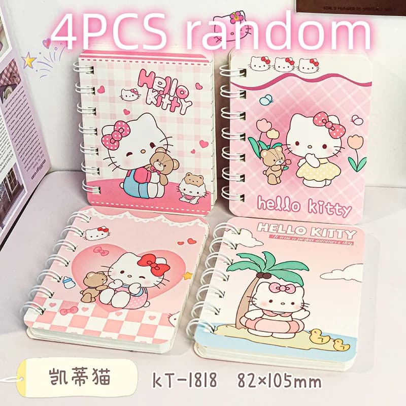 Cartoon Cute A7 Flip Notebook Portable Coil Mini Pocket Notebook for Notes Journaling Travel