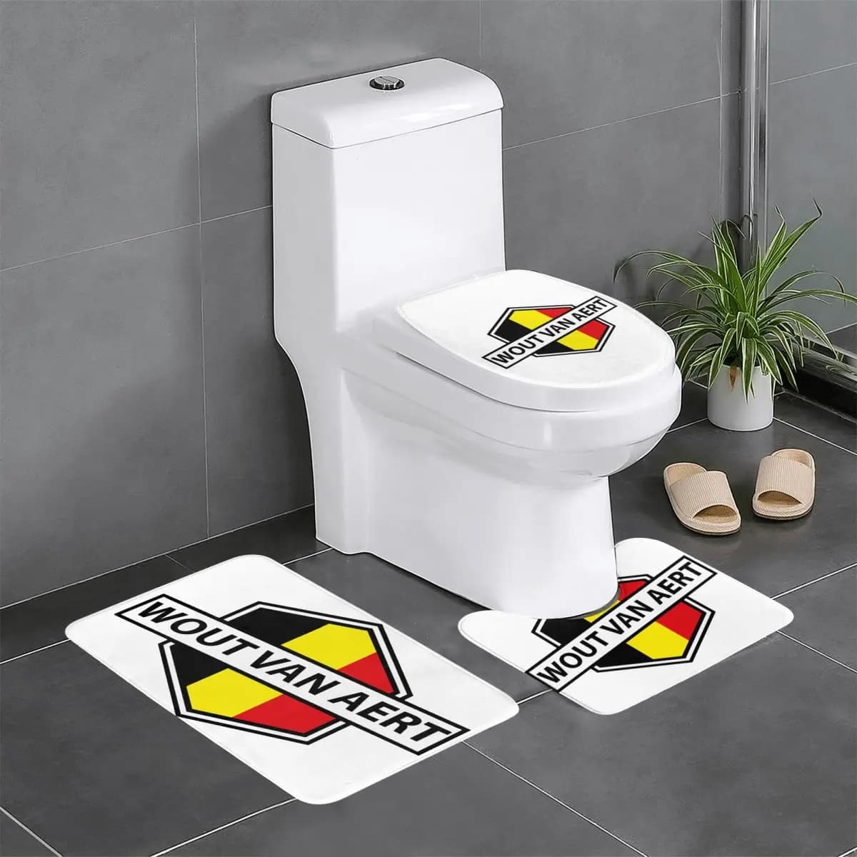 Set di tappetini da bagno personalizzati Jumbo Visma Pro Cycling Team da 3 pezzi Set di tappetini da bagno antiscivolo