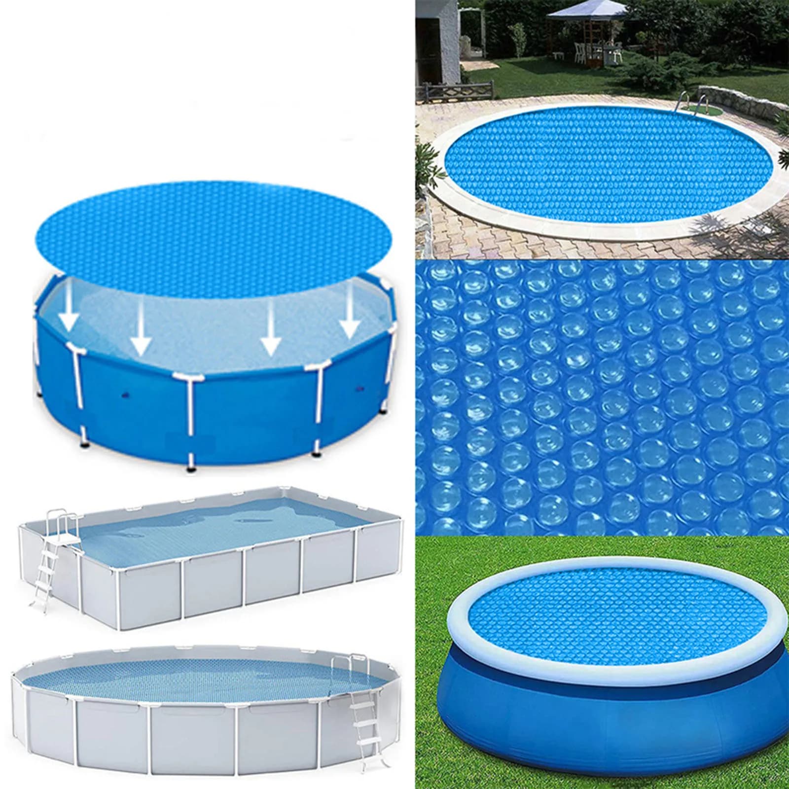 Copertura solare per piscina fuori terra Copertura per coperta isolante termica per piscina Coperta termica rotonda protettiva a forma di cuore