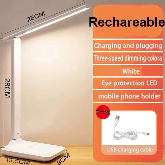 Lampada da Tavolo LED Ricaricabile 2026 USB, Dimmerabile a Colori Continui, Pieghevole, Protezione Occhi, Luce Notturna da Lettura