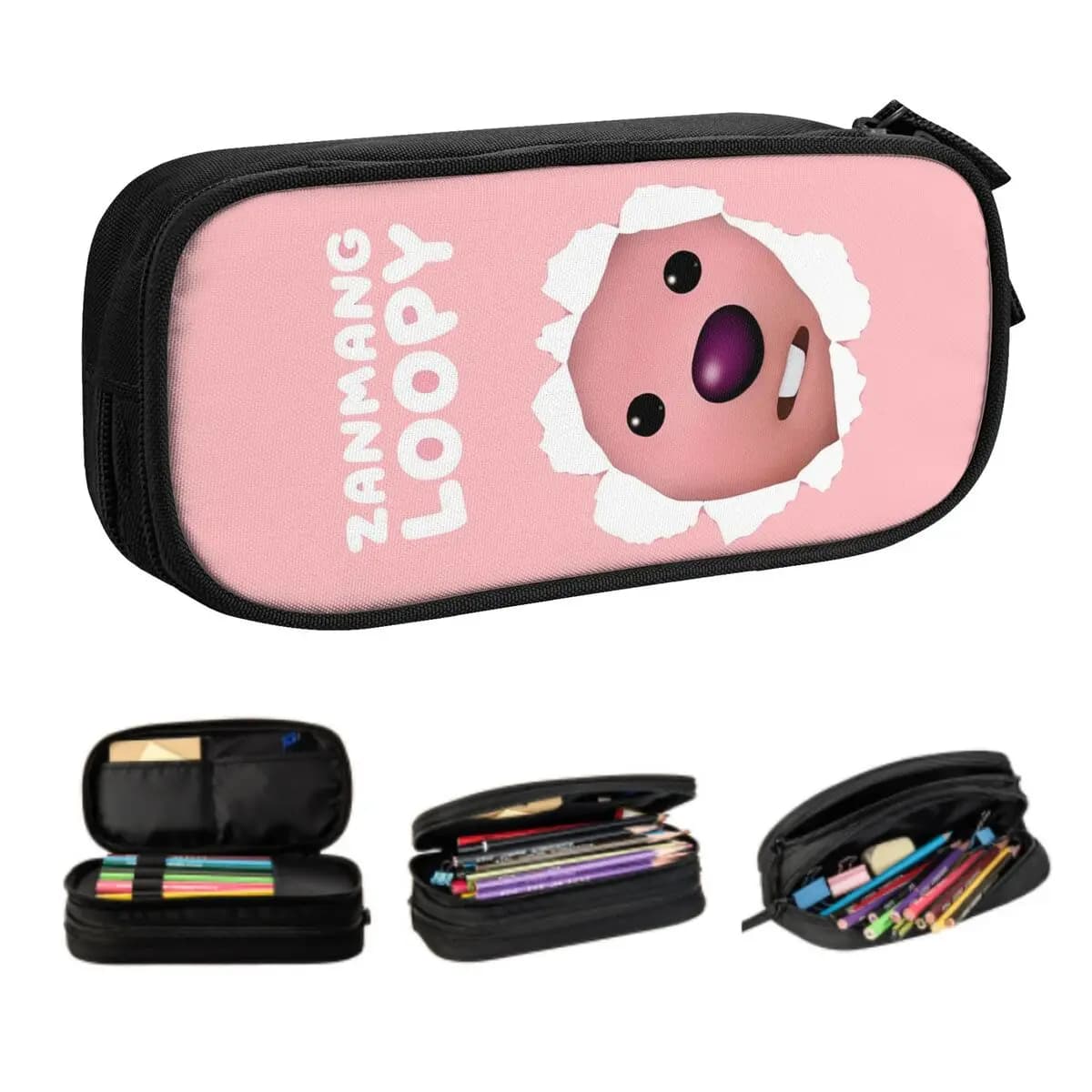 Astucci per matite personalizzati Kawaii L-Loopys per ragazzi e ragazze, grande contenitore per cartoni animati, stampa di film, astuccio per matite, accessori scolastici