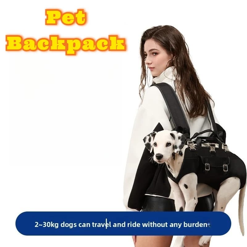 Zaino per cani a mani libere Trasportino per animali domestici Escursionismo all'aperto Bicicletta Tracolla Borsa da viaggio per cuccioli portatile traspirante regolabile