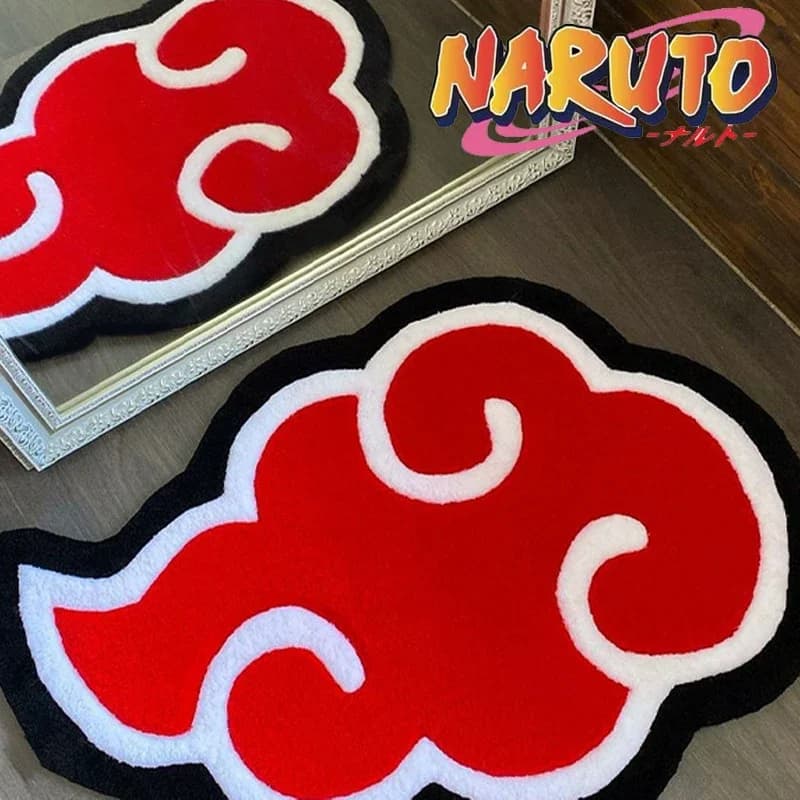 Naruto Akatsuki Red Cloud Zerbino Anime Antiscivolo Cucina Camera da letto Tappeto Soggiorno Ingresso Tappeto Decorazioni per la casa Regalo per bambini
