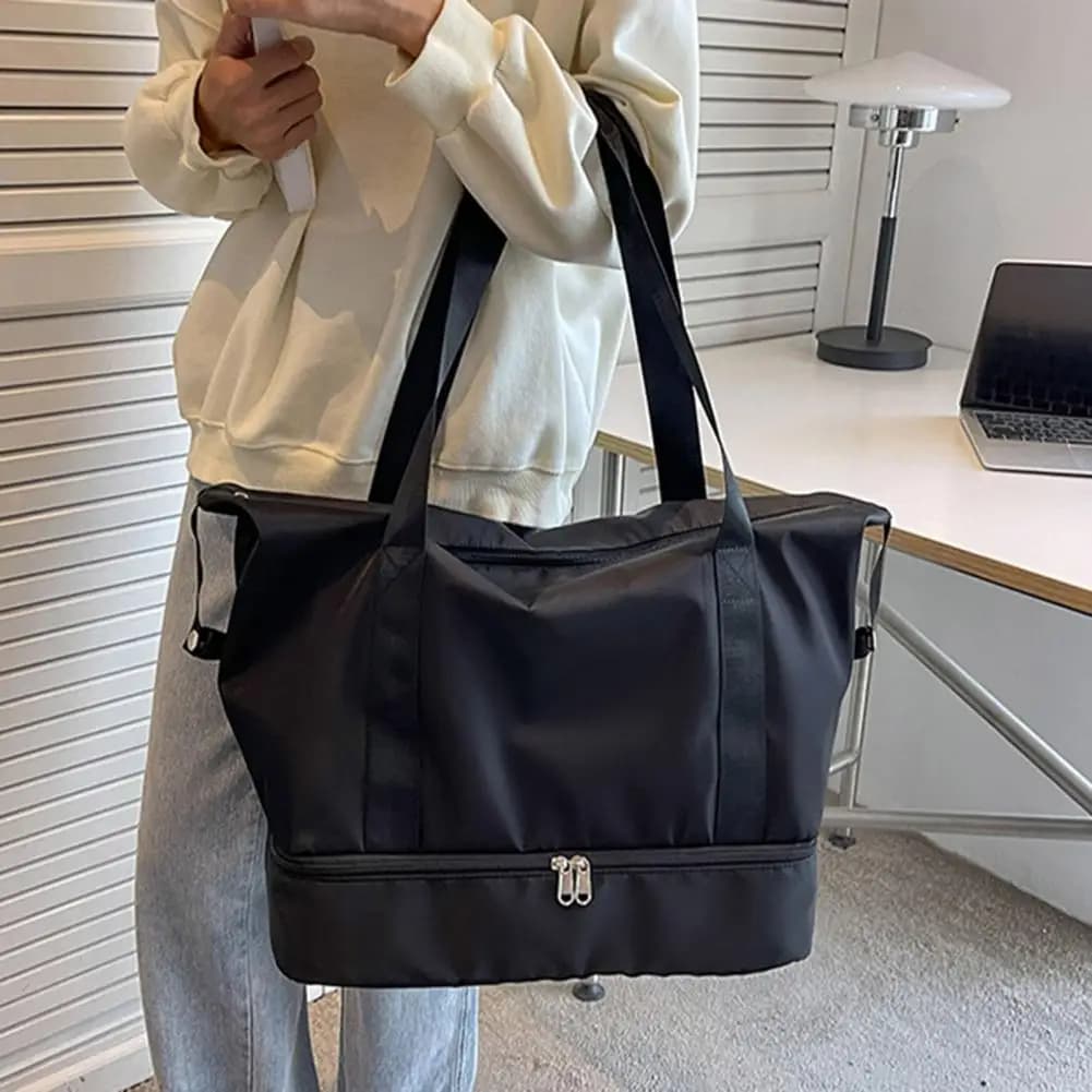 Borsa da Palestra Impermeabile con Tasca per Scarpe e Scomparto Separato, Borsa da Viaggio per Fitness e Nuoto