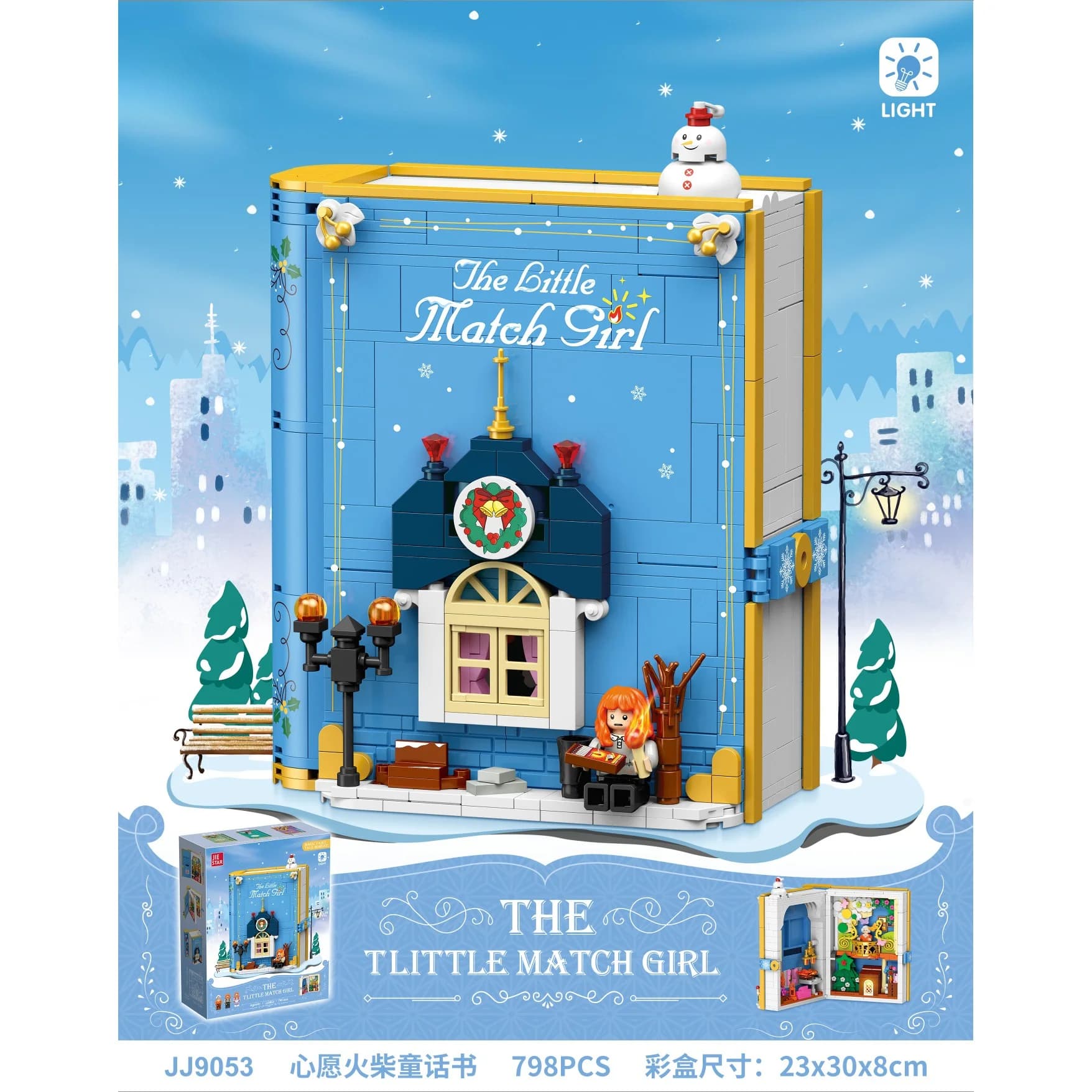 Libro di blocchi di fiabe - Blocchi di costruzione in legno fai-da-te per storie di fiabe 3D per bambini - Regalo per bambine - Chri