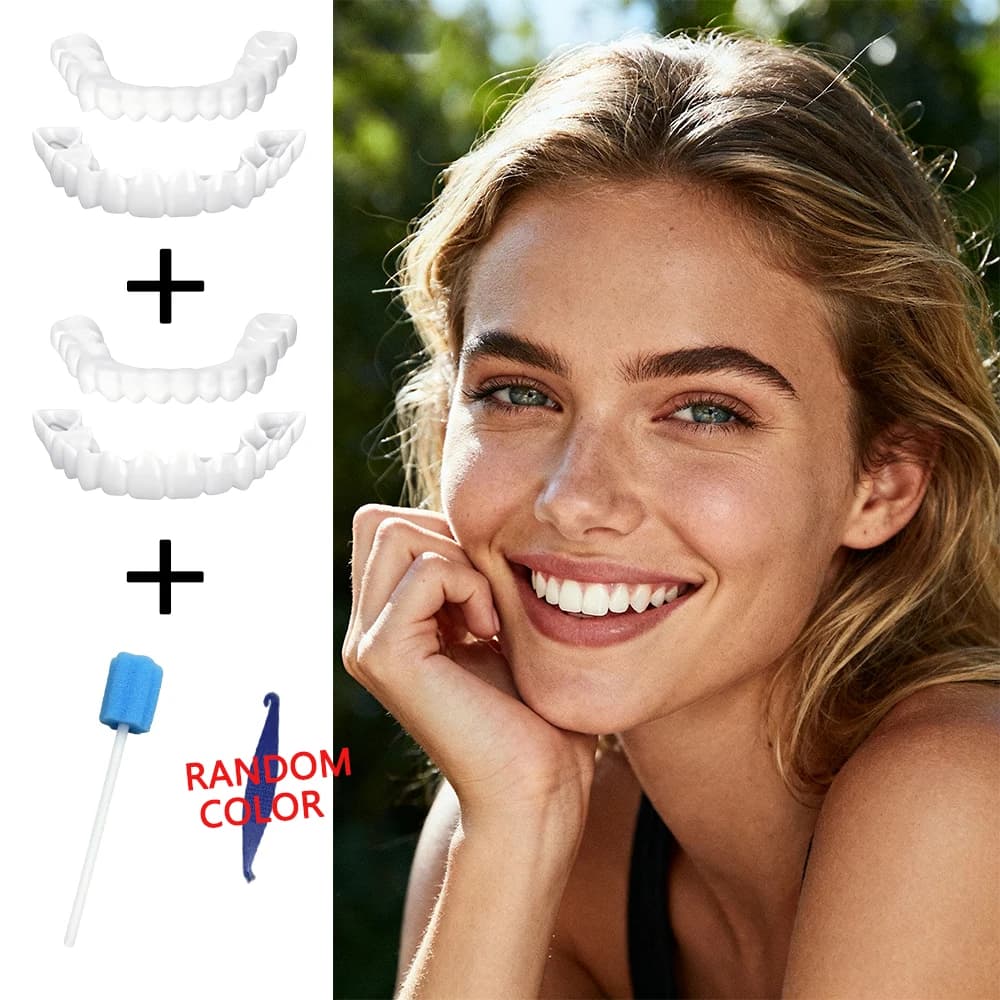 Faccette Dentali Universali Superiori e Inferiori, Copertura Riutilizzabile per Sbiancamento Dentale, Ultra Sottili e Aderenti Senza Sensazione di Ingombramento H2931