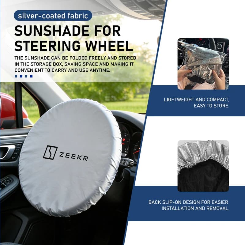 Universal Car Steering Wheel Anti-UV Cover Sun Shade Protector For Zeekr 001 009 007 MIX X 7X Krypton 003 7X 2024 2025 X EV 2023