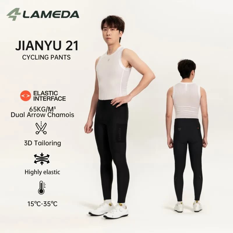 LAMEDA Nuovi Pantaloni Lunghi da Ciclismo da Uomo Primavera Estate con Doppia Protezione Anti-UV, Resistenti all'Usura, Leggings Professionali per Bici da Strada
