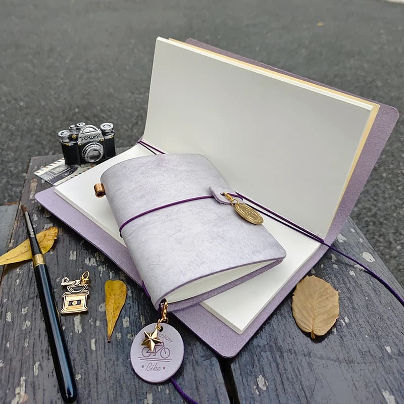 Potentate Natural Full Grain Cow Leather Watercolor Sketchbook 100% Cotton Travel Water Color Journal Paper Book For Painting