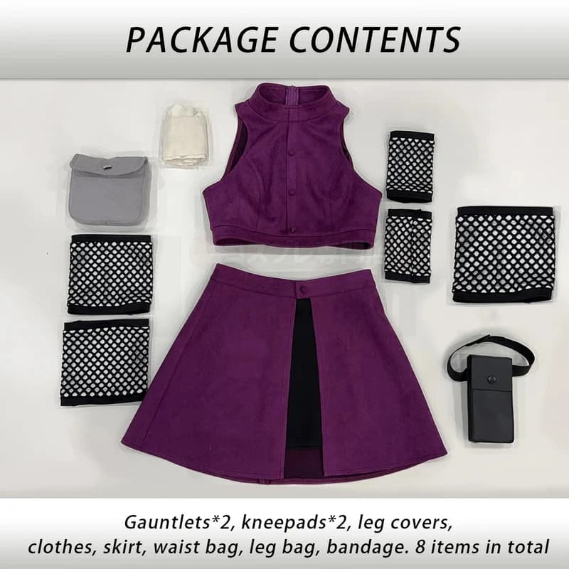 Costume Cosplay Anime Yamanaka Ino: Top, Gonna, Borsa da Vita, Coprigambe - Perfetto per Convenzioni e Uso Quotidiano